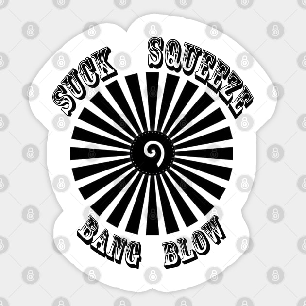 Suck Squeeze Bang Blow - Jet Engine Sticker by ToochArt